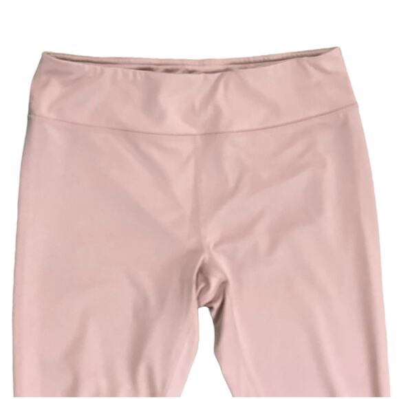 Reebok Women's Pink Logo Activewear Yoga Mesh Insert Leggings Pants Pocket SZ L - Picture 5 of 9